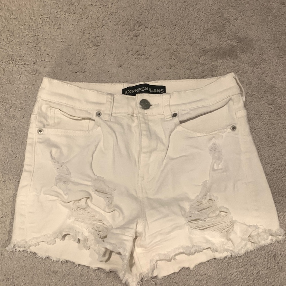 White denim cut off shorts from express. Size 2.